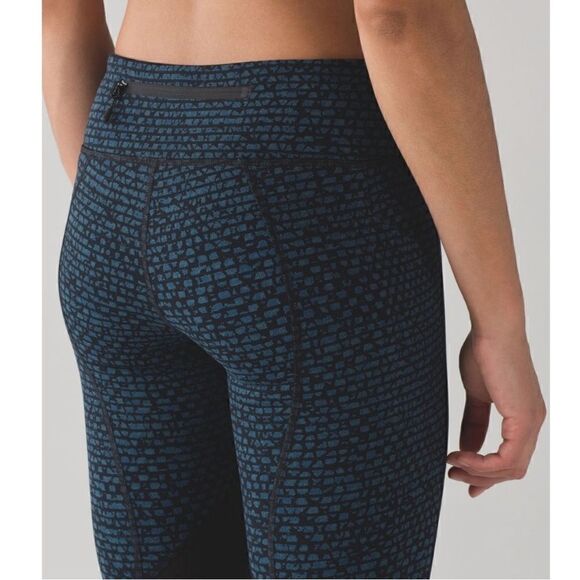 Lululemon Pace Rival Crop Legging Shatter Weave Desert Teal Blue - Picture 14 of 14
